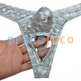 Männer Beutel Unterwäsche 3D Muster T-Back Ball Out Faux kurze Loch für Hodensack Thong MU408