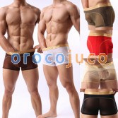 Sexy Männer Splice durchschauen Mesh Boxer Briefs Unterwäsche bequeme Shorts Boxer M L XL 6 Farben für wählen MU360