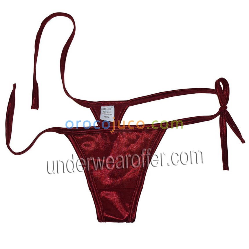 Femmes Sexy Charme Smooth G string Cravate Brillante Côté Brésilien String Bikini Culotte MU2005