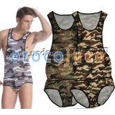 Sexy Man's Camouflage GYM Briefs Justaucorps Body Sous-Vêtements Singlet Freestyle Wrestling Vest 3 Couleurs Taille S M L MU1121
