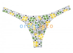 Tanga de la bolsa de los hombres atractivos Impreso Ropa interior T-back Bikini Spandex tanga MUS202