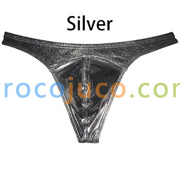 Men S Shiny Metallic Bikini Classic Bulge Pouch Thong G String Underwear