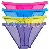 Mens Sheer Jacquard Lace Bikini Pants Underwear Mesh Belt Open Side Mini Slip MU243X