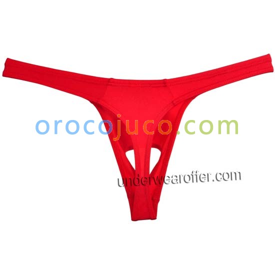 Sexy Men Spandex Balls Hole Thong Underwear Elastic G String Tanga Bikini T Back MU X