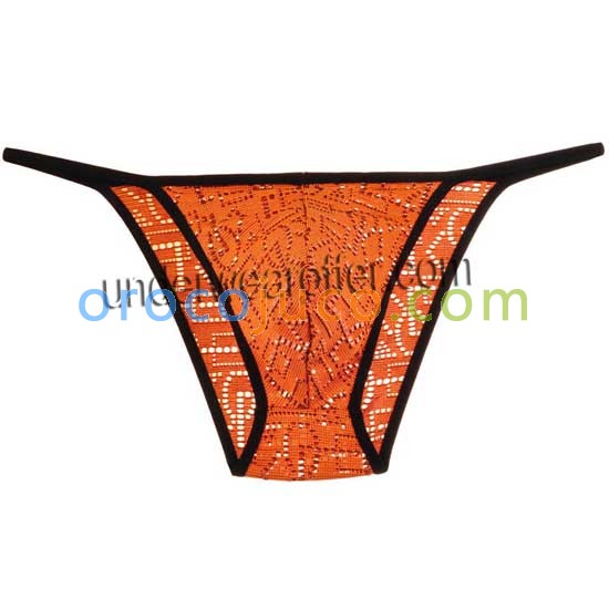 Sexy Men Bikini Pattern Hollow Briefs Jacquard Rope Underwear Pouch Mini Brief MU615