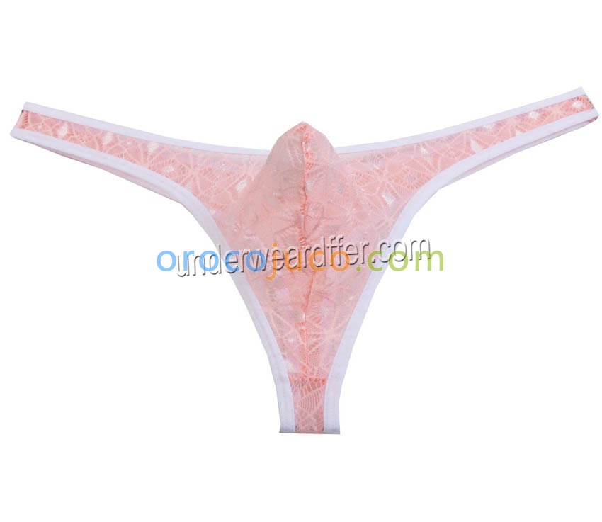 Sexy Men's Candy Colored Fun Lace T-back Underwear See Through Lace Bikini Thong MU249X