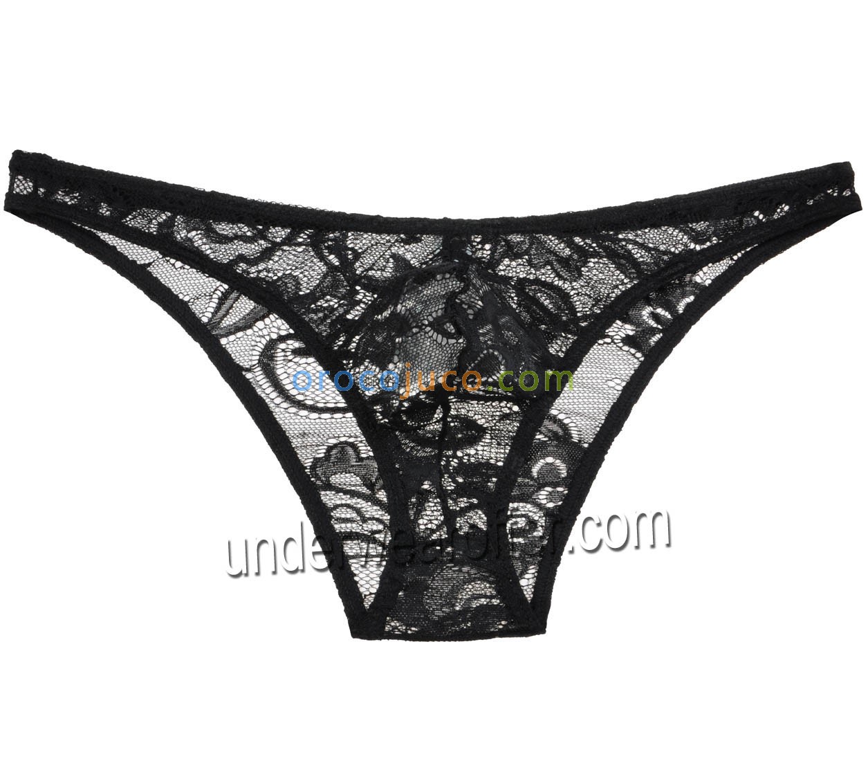 Men's Lace Bikini Brief Male Floral Branch Underwear Sissy Pouch Mini Briefs Short Pants MU881X
