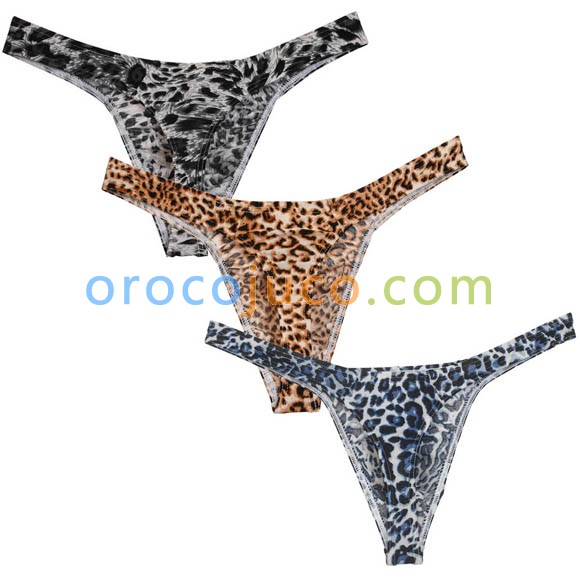 New Collection Fashion Leopard Bikini Sexy Men's Thongs And G-Strings Protruding Pouch Male Thong Underwear Men Underpants Tanga