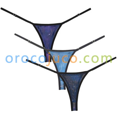 Women String Firmament Bikini Underwear Panty Adjustable Lined Thong Panties