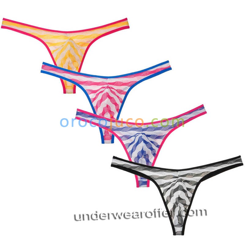 Sexy Men's Grille Cloth Bikini Thongs Underwear U-briefs T-Back Lingerie MU265X