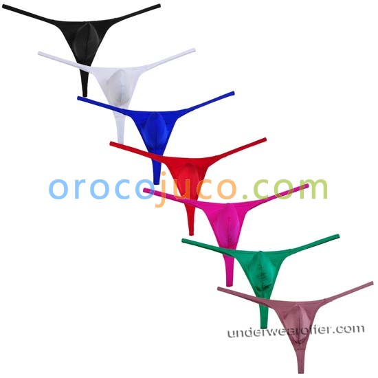 Mens Spandex Pouch Thong Underwear Elastic G-string Swimwear Micro Bikini T-back MU277X