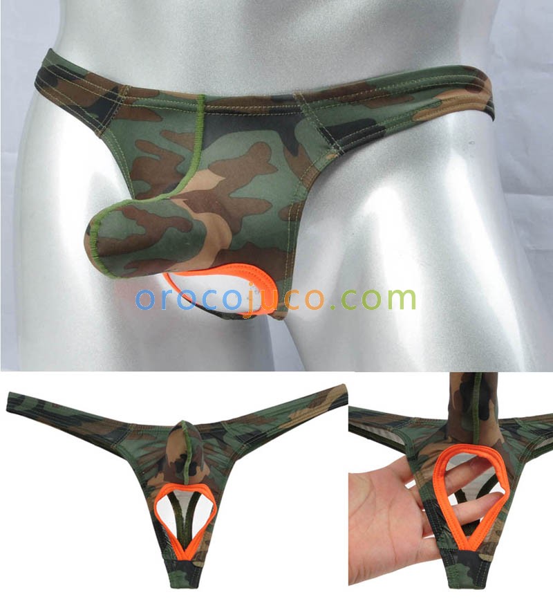 Men Long Pouch Thong Leather Like Nuts Out String T-back Bikini Pants Isolation Underwear MU417