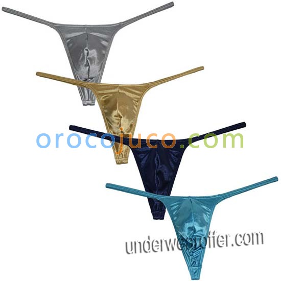 Men Shiny Micro Thong Underwear Male Penis Pouch String Tangas Lingerie T-Back MU625
