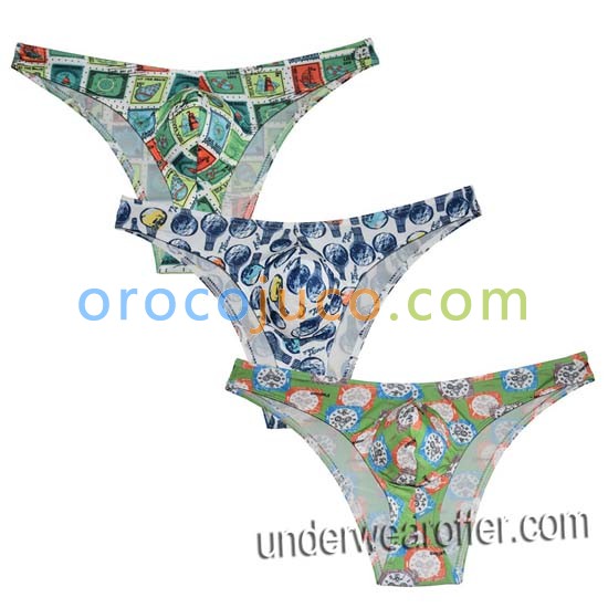 Men's Colorful Cheeky Briefs Underwear Guys Bulge Pouch Bikinis Boxer Briefs MU775