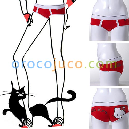 New women' girls Underwear Hello Kitty short s Red KT87