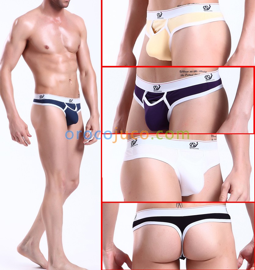 Sexy Mens Underwear Thong Briefs with penis hole MU144