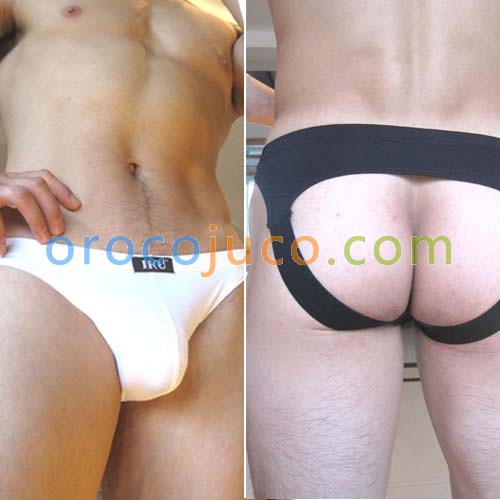 Sexy Mens Underwear Briefs Thong 3Size Black & White MU64