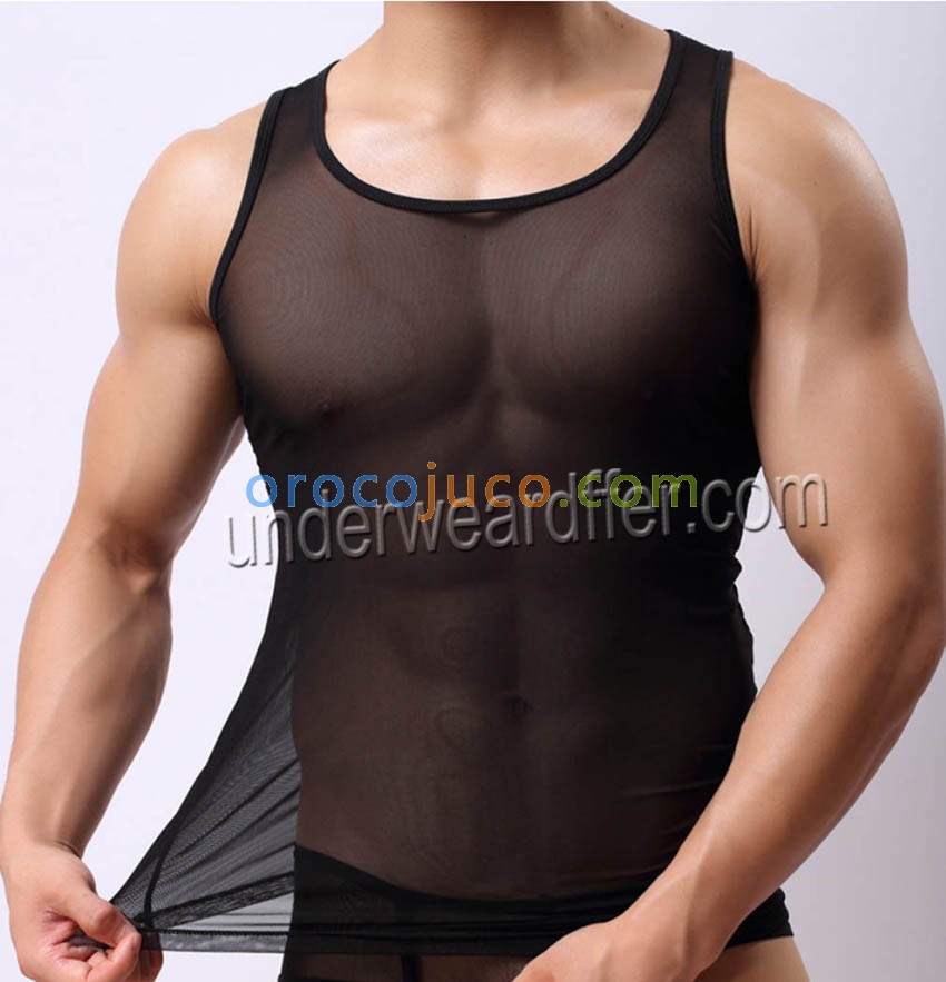 New Men's Soft Mesh Sleeveless Underwear Tank Top Vest Titness Wear Short Shirt MU929
