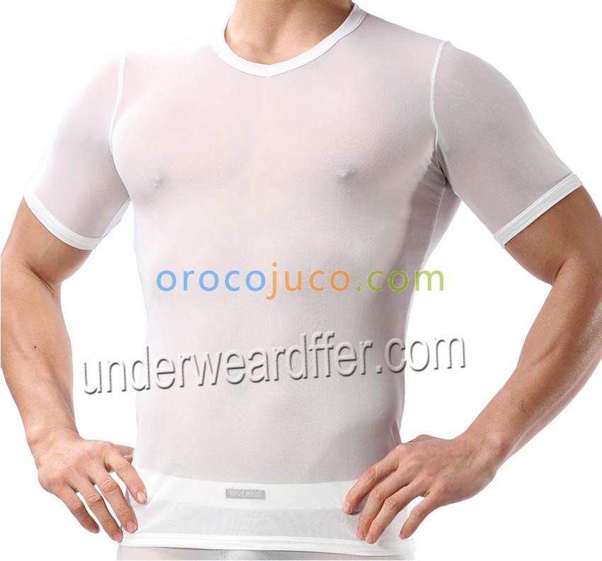 Mens T-shirts Fashion  T-Shirt Gym Undershirts Men Mesh See Through Underwear MU927