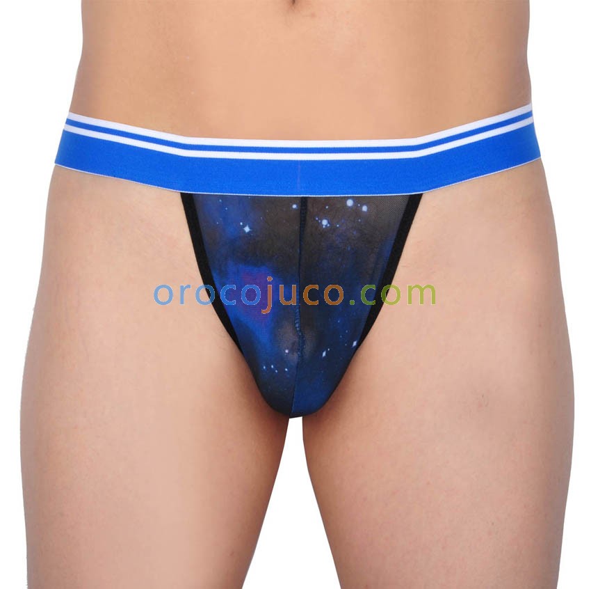Starry Sky Men Wide Pouch T-Back Underwear Belt Mini String Bikini Tanga XMU227