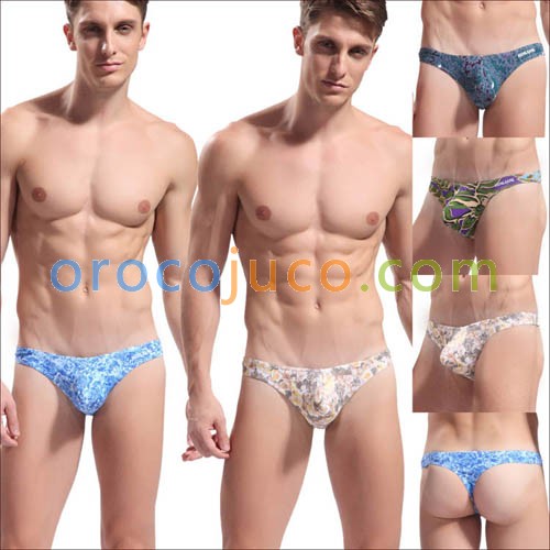 Newest Brand Cotton Men's Pattern Sexy Thong Underwear G-string Size S M L XL MU1871