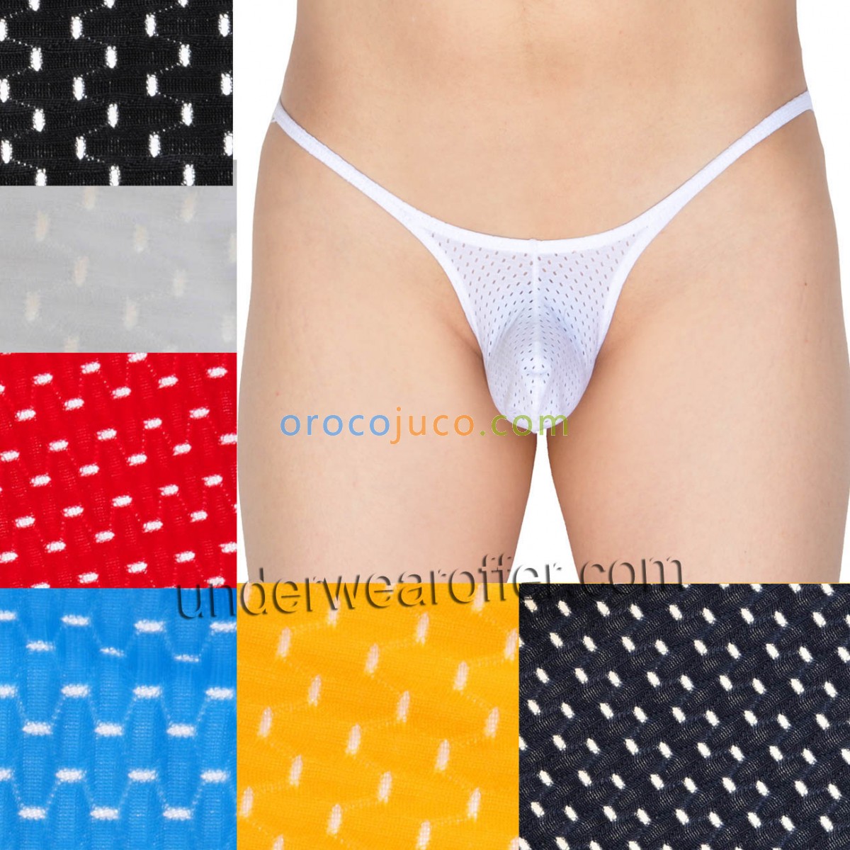 Men's BriefsBreath Holes Bikini Stretch Underwear Bulge Pouch Micro Briefs MU966X