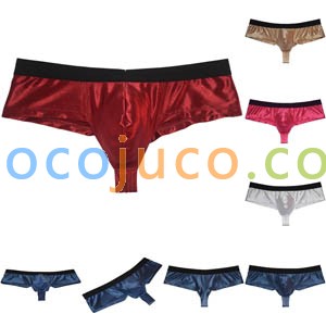 Men's Brilliant Cheeky cool Boxer Underwear Shiny 1/2 Coverage Bikini Shorts Trunks