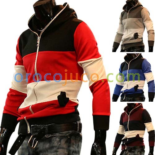 Men’s Stylish Slim Fit Jackets Coats Hoody Size XS~L 4 Color MU1009