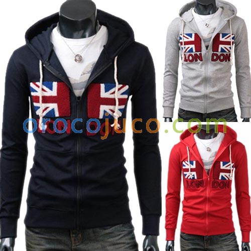Men’s Stylish Slim Fit Jackets Coats Hoody Size XS~L 3 Color MU1010