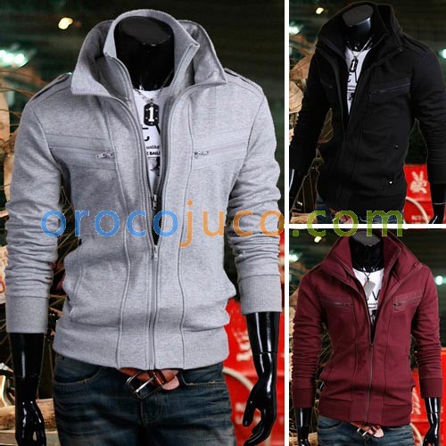 Men’s Stylish Slim Fit Jackets Coats 4 Color XS~L MU1023