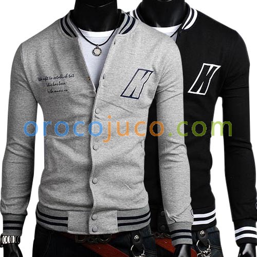 Men’s Stylish Slim Fit Jackets Coats Hoody Black & Grey XS~L MU1029