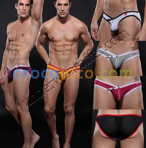 Sexy Men’s Soft Breathes Bulge Pouch Open Side Underwear Breath Holes Briefs MU1841