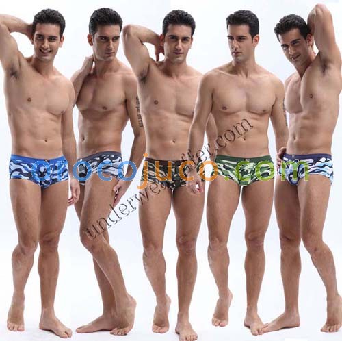 Sexy Men’s Camo Military Boxers Briefs Short Soft Underwear Bulge Pouch Camfy Boxers 4 Sizes 5 Colors Offer MU1847