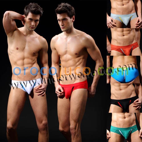 Sexy Men's Breathable Boxer Brief Bottoms Moveable Pouch Underwear Penis Hole Briefs Size S M L XL 7 Colors Offer MU1884