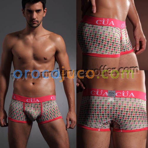 Sexy Men's Colorful Breath Holes Shorts Boxer Briefs Underwear Bulge Pouch Boxers Asia Size  L XL XXL 3XL MU1936