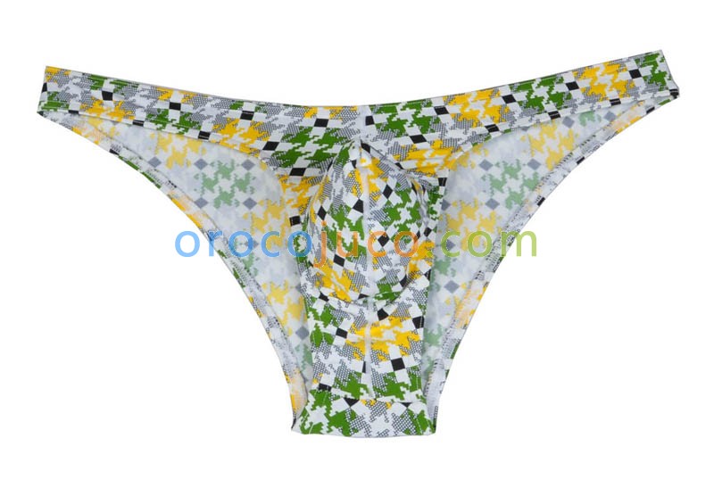 Cool Men's Pouch Bikini Briefs Back Printed Spandex Underwear Bottom Briefs MU201