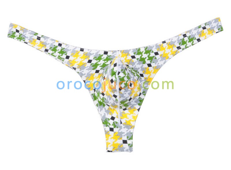 Sexy Men's Pouch Thong Printed Underwear T-back Bikini Spandex G-String MUS202