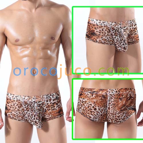 U-Briefs Sexy Leopard Men's Small Mesh Underwear Briefs Boxer MU313M L XL   
