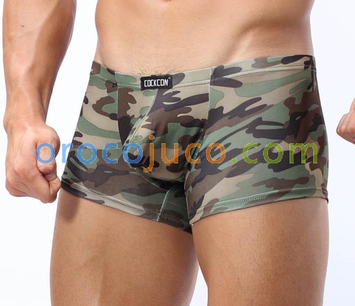 Men’s U-Brief Camouflage Underwear Boxer Brief Shorts Bulge Pouch Sexy Underwear MU334 M L XL