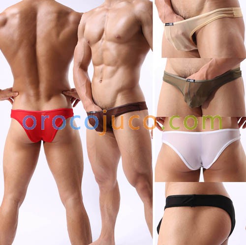 Hot Men's Sexy See Through Mesh Mini Bikini Brief Underwear Bulge Bikinis Briefs 6 Colors 3 Size For Choose MU347