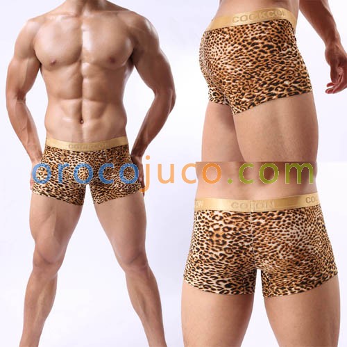 Sexy Men’s Soft Leopard Boxers Underwear Bulge Pouch Cool Boxers Briefs MU350 Size M L XL For Choose