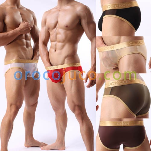 Sexy Men's Splice See Through Mesh Boxers Briefs Underwear Comfy Thin Briefs M L XL 6 Colors For Choose MU361