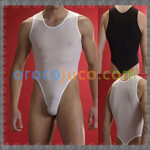 Men's sexy mesh sheer Stretch Bodysuit Underwear S~L MU518