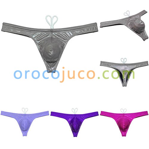Men Shiny Metallic Swim Thong Gloss Swimwear Guy Pouch Beach Sunbathing Swimsuit MUOR292C