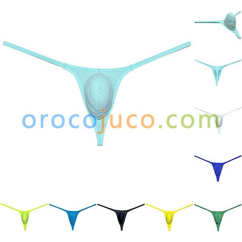 Men Slim Fit Bikini Thong Underwear Low-rise Elastic Panties Tanga String T-Back MUOR3003