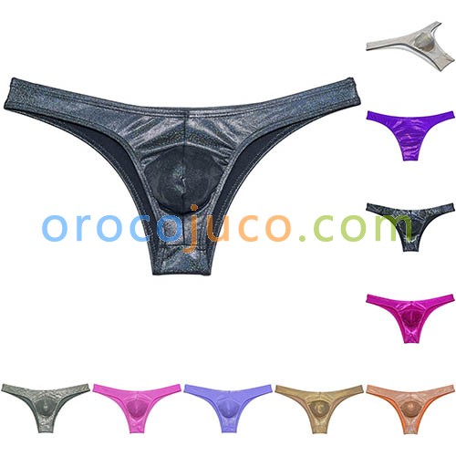 Men Shiny Metallic Cheeky Briefs Underwear Male Pouch Posing Trunks Underpants MUOR91