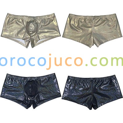 Men's Soft Dazzle Leather Boxer Briefs Underwear Bulge Pouch Panties Hot Trunks