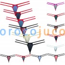 Men's Double String Belt Bikini Thong Underwear Silk Soft Pouch T-back Lingerie MUOR3012
