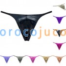 Men Shiny Bikini Thong Underwear Low-rise G-string Bulge Pouch T-back Jockstrap MUOR90
