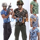 Cool Men’s Camouflage Singlet War Game Field Training Undershirt Casual T-Shirt MU1845